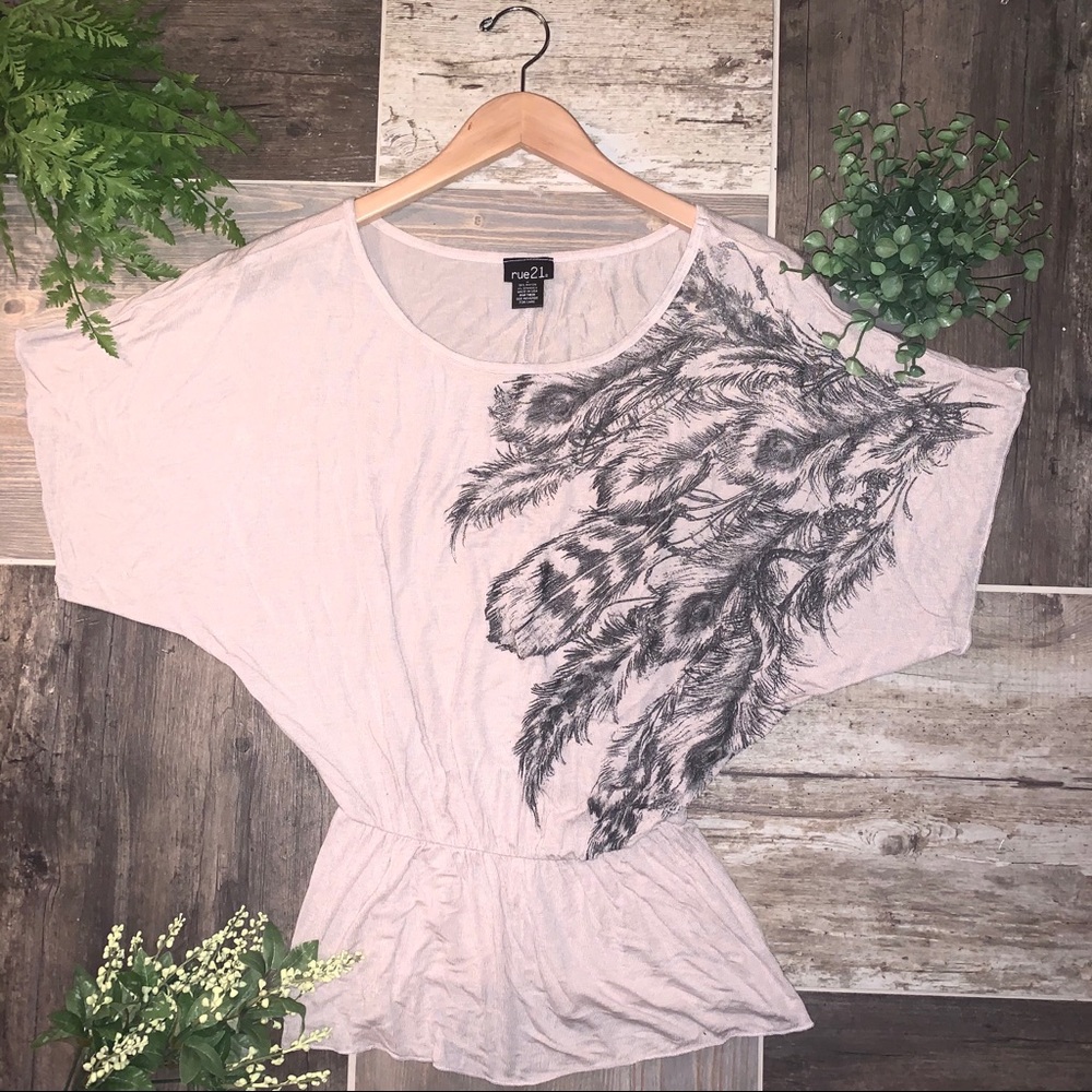 🌸Rue21 Peacock Feather Top